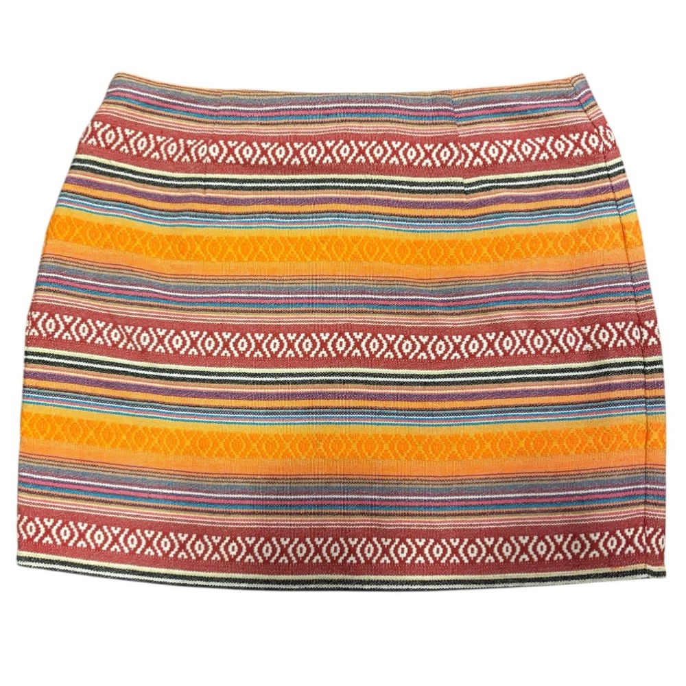 Ladakh Multicolor Striped Mini Skirt